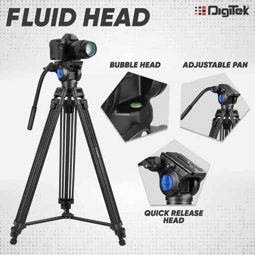 DIGITEK DTR 510 VD (70 Inch) Professional Aluminum Tripod 